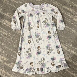 Frozen Fleece Nightgown - White and Purple